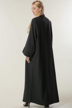 MOILASR2103 3 Black Abaya with Collar