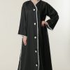 Black Abaya with Fringed Lace