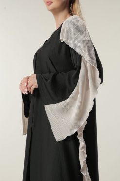 MOILASR2099 4 Black Casual Abaya with Frills