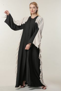 Black Casual Abaya with Frills