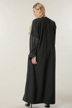 MOILASR2098 3 Black Wrap around Abaya