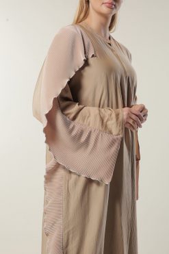 MOILASR2095 4 Ruffle Beige Abaya