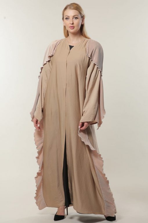 Ruffle Beige Abaya