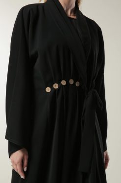 عباية ملفوفة باللون الأسود 7 MOILASR2093 4 Black Wrap Abaya
