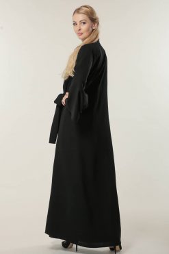 عباية ملفوفة باللون الأسود 6 MOILASR2093 3 Black Wrap Abaya