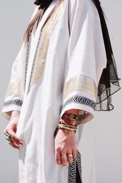 White Batwing Abaya