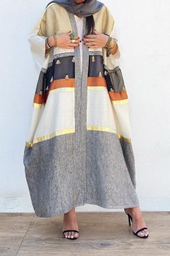 عباية مفتوحة بجناح الخفاش 5 YTL 000025 3 Open Batwing Abaya