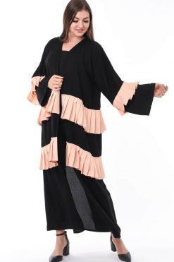 Peach Pleats Abaya