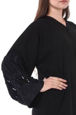 MOIS3136 3 Linen Classic Abaya