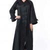 Black Plain Abaya with Panels