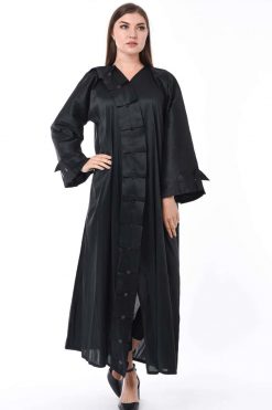 Black Plain Abaya with Panels
