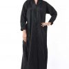 Black Plain Open Abaya