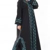 Turquoise Embroidery Abaya