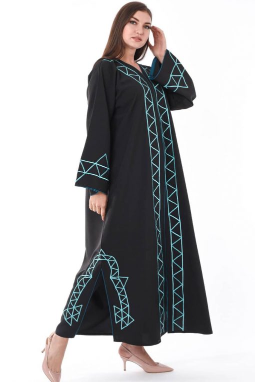 Turquoise Embroidery Abaya