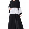 Black and White Linen Abaya