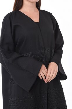 MOIS3117 3 Patchwork Black Abaya