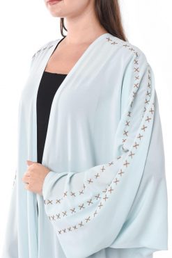 MOIS3115 3 Pastel Blue Abaya