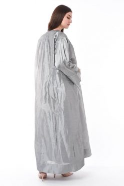 عباية رمادية قطعتين مع تنورة 19 MOIS3102 4 Grey two piece Abaya With Skirt