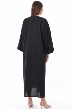 MOIS3101 4 Zipper Abaya Black