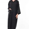 Zipper Abaya Black