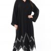 Black Zigzag Abaya