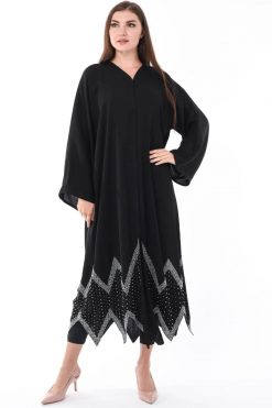 Black Zigzag Abaya