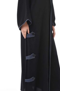 Modern Black Abaya 6 MOIS3096 3 Modern Black Abaya