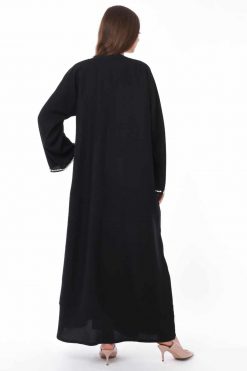 MOIS3095 4 Pearl Work Abaya
