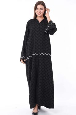 Jacquard Black Abaya