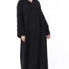Black Abaya with Checkered Panels