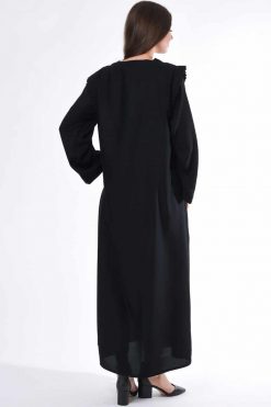 MOIS3062 4 Moistreet Abaya Pleated detailing