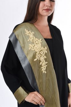 MOIS3060 3 Women's Abaya Online with Contrast Panel