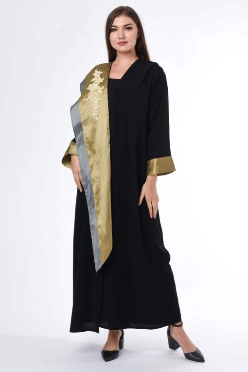 Women's Abaya Online with Contrast Panel