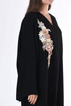 MOIS3057 3 Flower Abaya