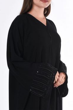 MOIS3054 3 Linen Abaya