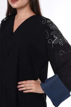 MOIS3047 3 Abaya With Sequins