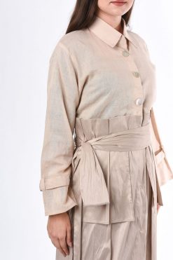 MOIS3040 3 Biege Belt Abaya