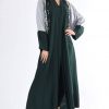 عباية خضراء مفتوحة من الأمام 8 Green Open Front Abaya