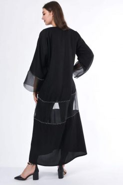 عباية سوداء بخياطة 7 MOIS3030 4 Black Abaya Buckstitch