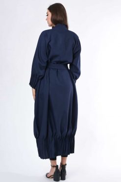 MOIS3029 4 Navy Pleated Abaya