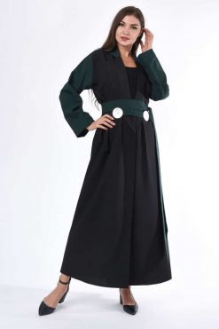 Black Open Abaya with Belt