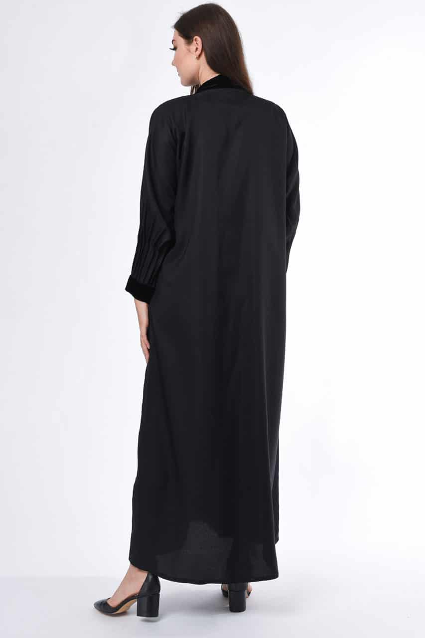 Pleated Abaya Black Heracloset Online
