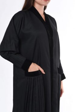 Pleated Abaya Black 6 MOIS3027 3 Pleated Abaya Black