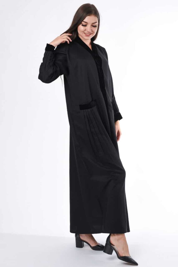 Pleated Abaya Black Heracloset Online
