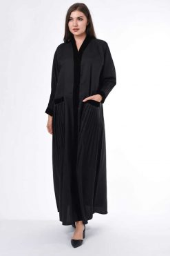 Pleated Abaya Black