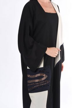 عباية لونين 6 MOIS3011 3 Two Color Abaya