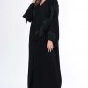 Black Abaya with Fringe
