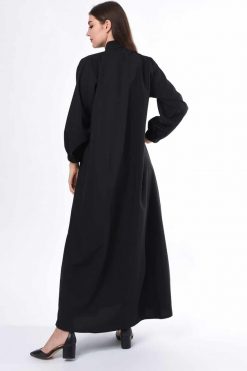 MOIS3008 4 Black Coat Style Abaya Dubai