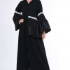 Black Abaya With White Lace
