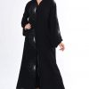 Black Hand Embroidery Detail Abaya